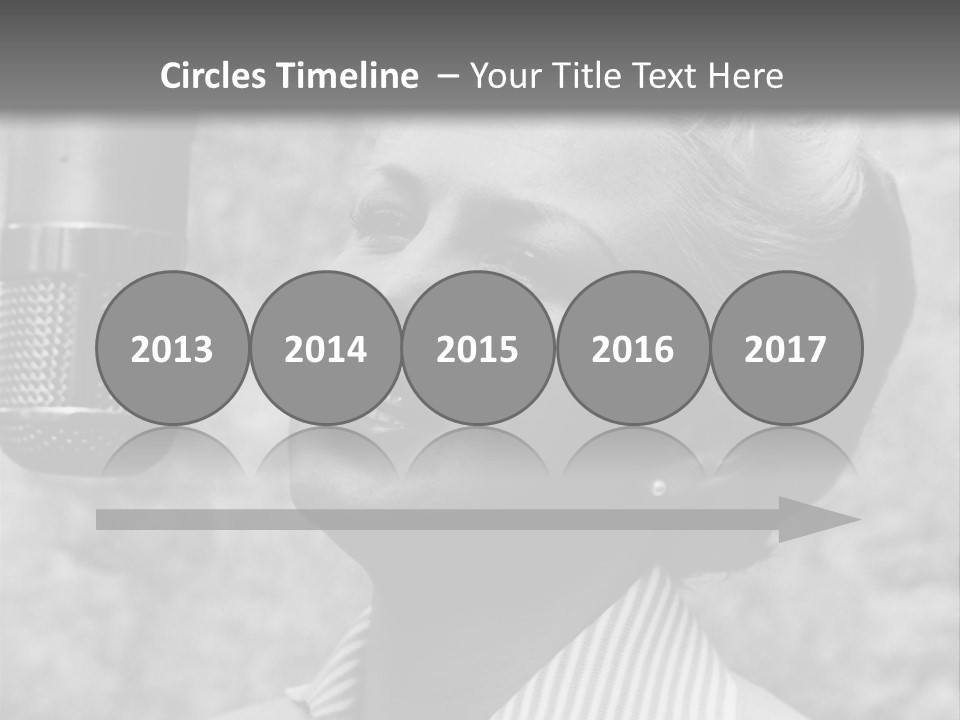 Girl Singing Black And White Photo PowerPoint Template