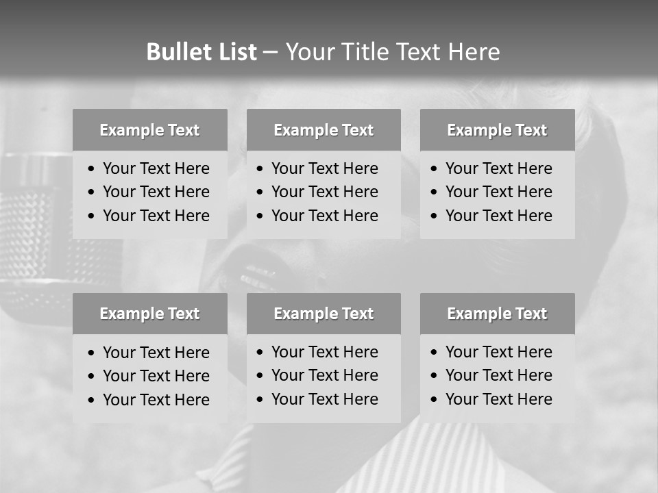 Girl Singing Black And White Photo PowerPoint Template