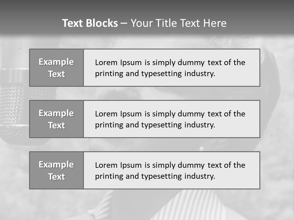 Girl Singing Black And White Photo PowerPoint Template