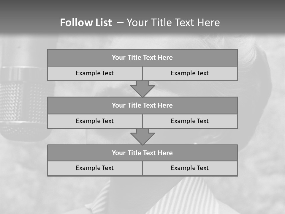 Girl Singing Black And White Photo PowerPoint Template