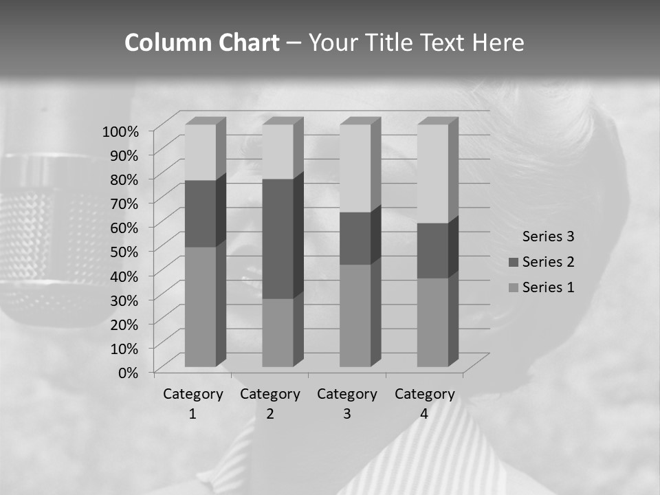 Girl Singing Black And White Photo PowerPoint Template