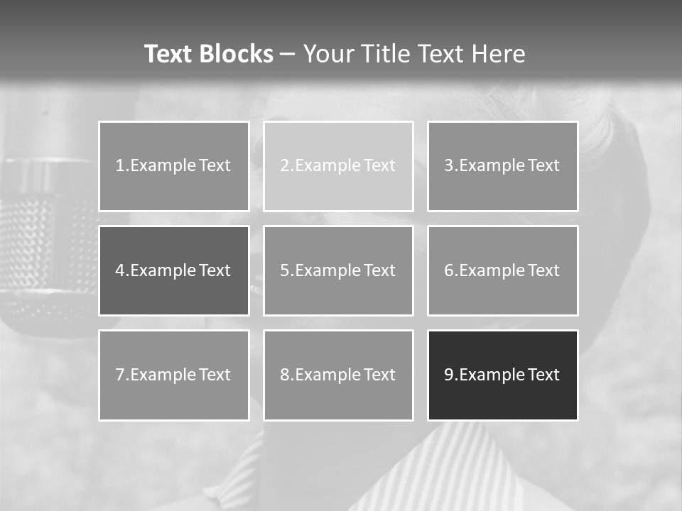 Girl Singing Black And White Photo PowerPoint Template