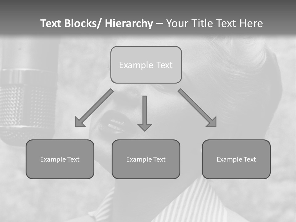 Girl Singing Black And White Photo PowerPoint Template