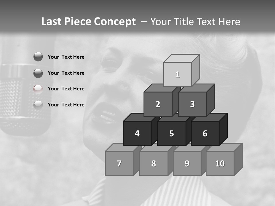 Girl Singing Black And White Photo PowerPoint Template