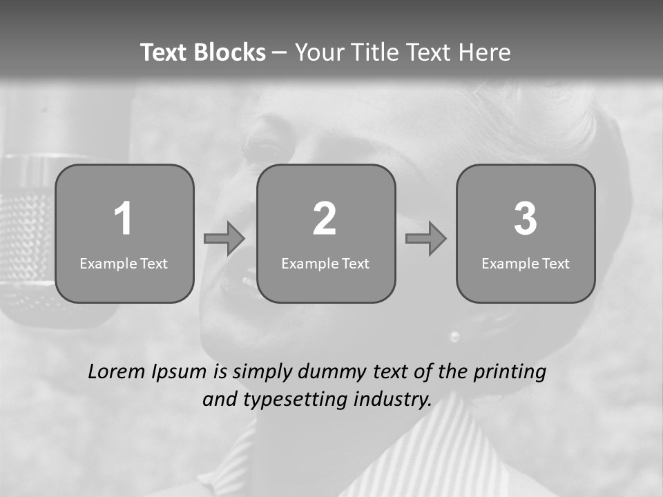 Girl Singing Black And White Photo PowerPoint Template