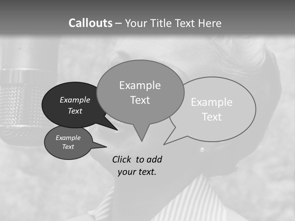 Girl Singing Black And White Photo PowerPoint Template