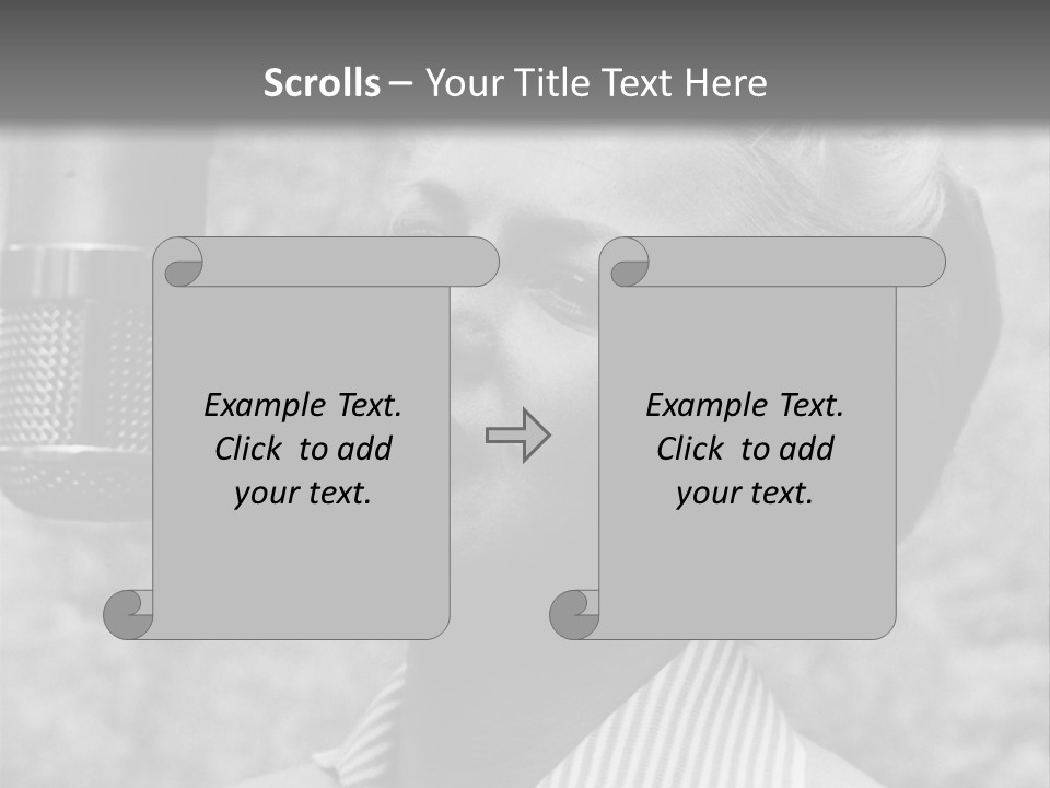 Girl Singing Black And White Photo PowerPoint Template