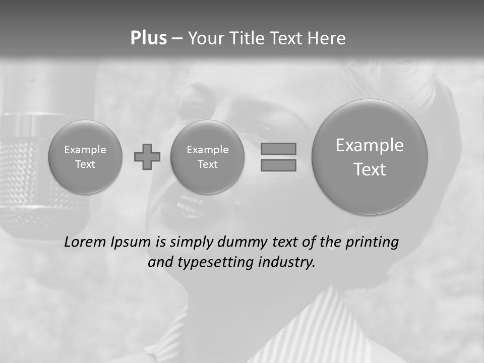 Girl Singing Black And White Photo PowerPoint Template