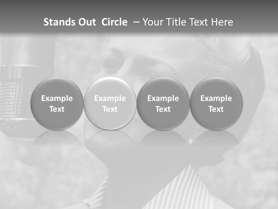 Girl Singing Black And White Photo PowerPoint Template