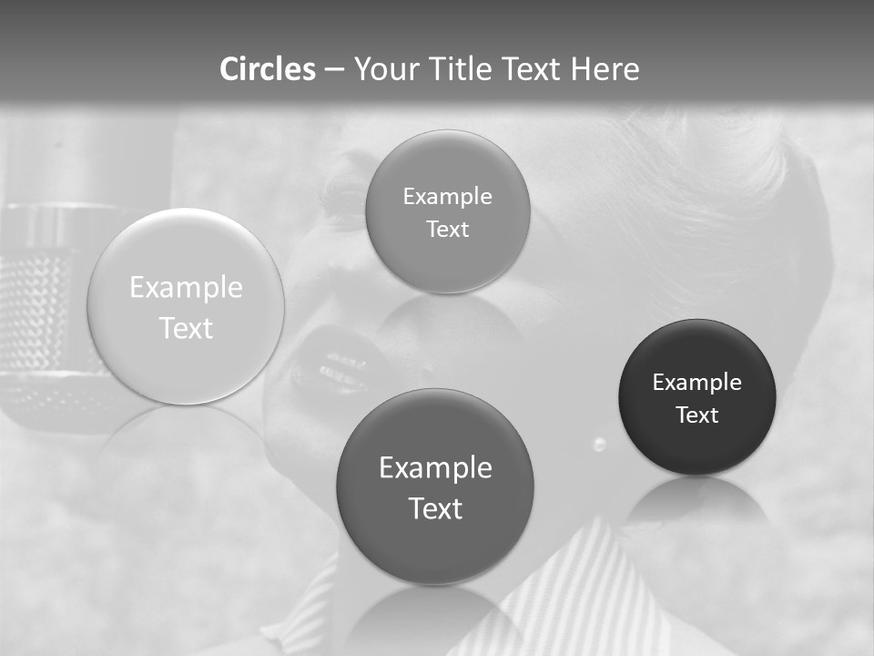 Girl Singing Black And White Photo PowerPoint Template