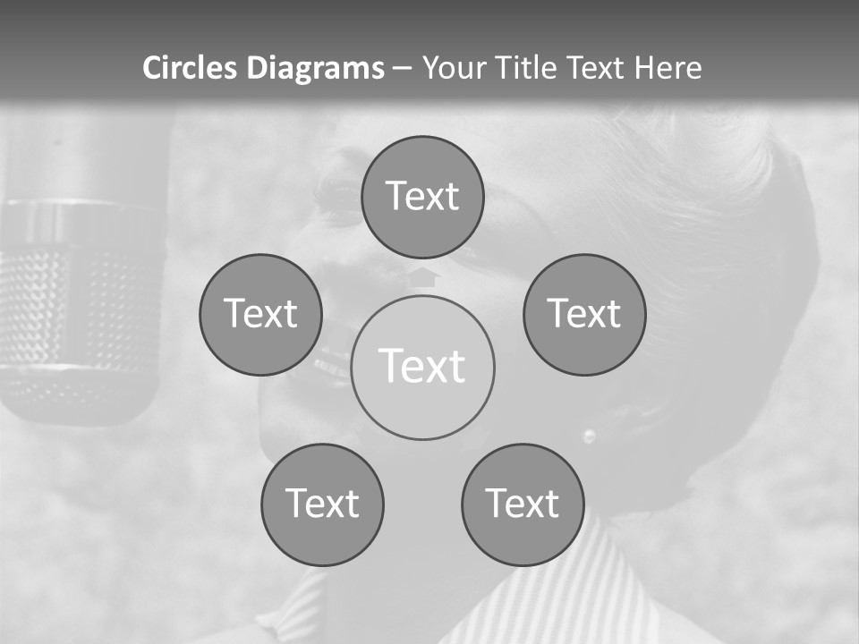 Girl Singing Black And White Photo PowerPoint Template