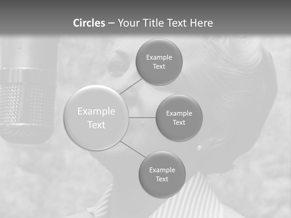 Girl Singing Black And White Photo PowerPoint Template