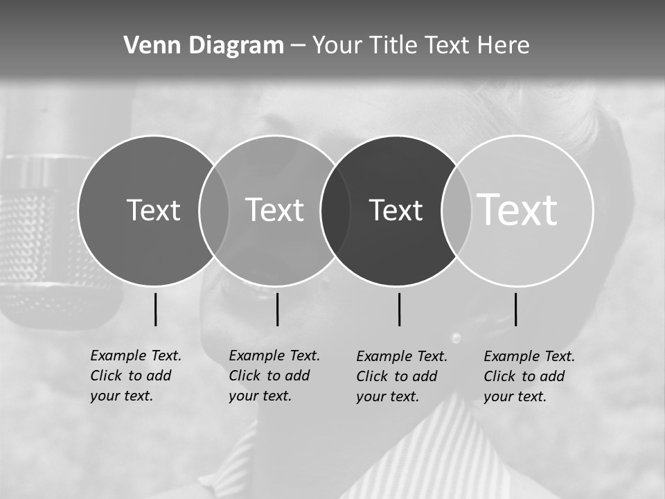 Girl Singing Black And White Photo PowerPoint Template