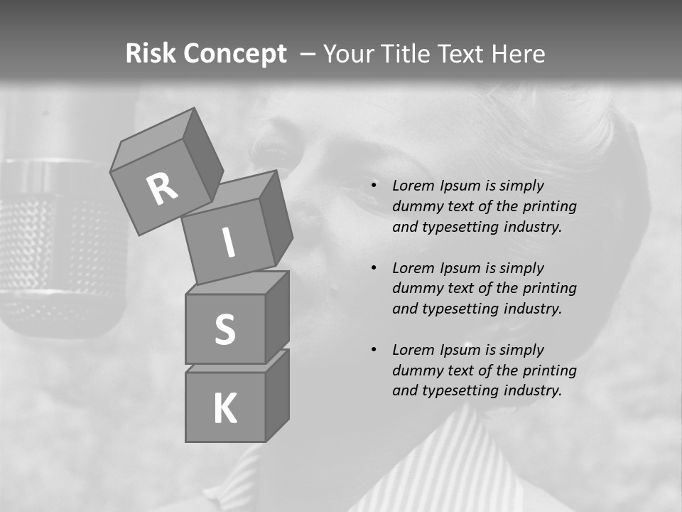 Girl Singing Black And White Photo PowerPoint Template