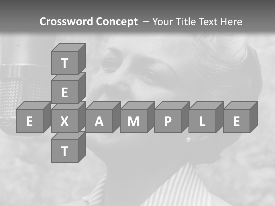 Girl Singing Black And White Photo PowerPoint Template