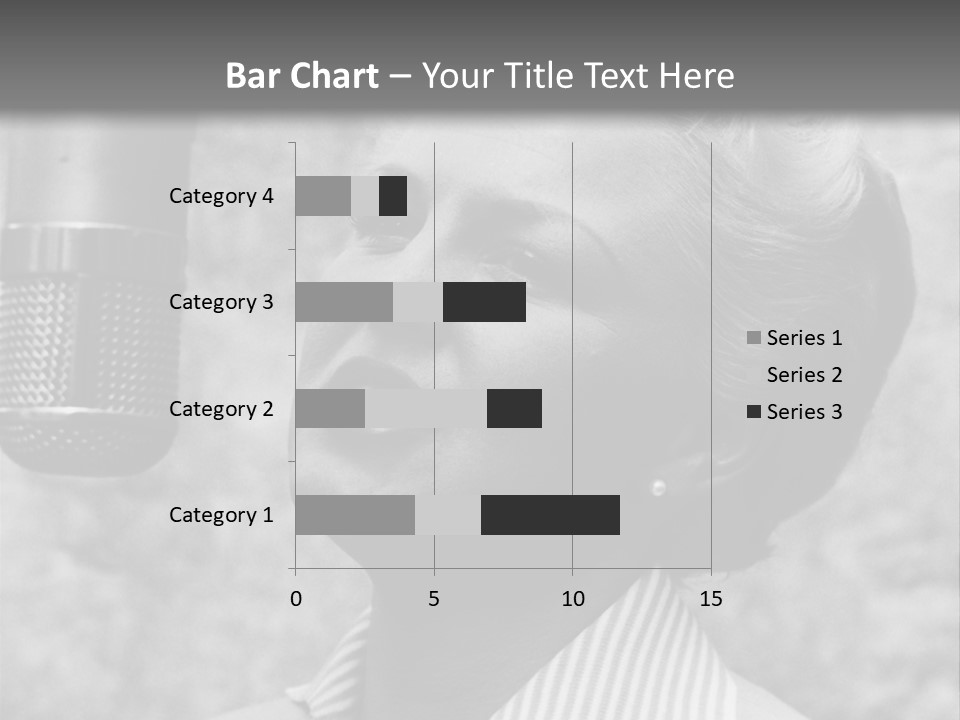 Girl Singing Black And White Photo PowerPoint Template