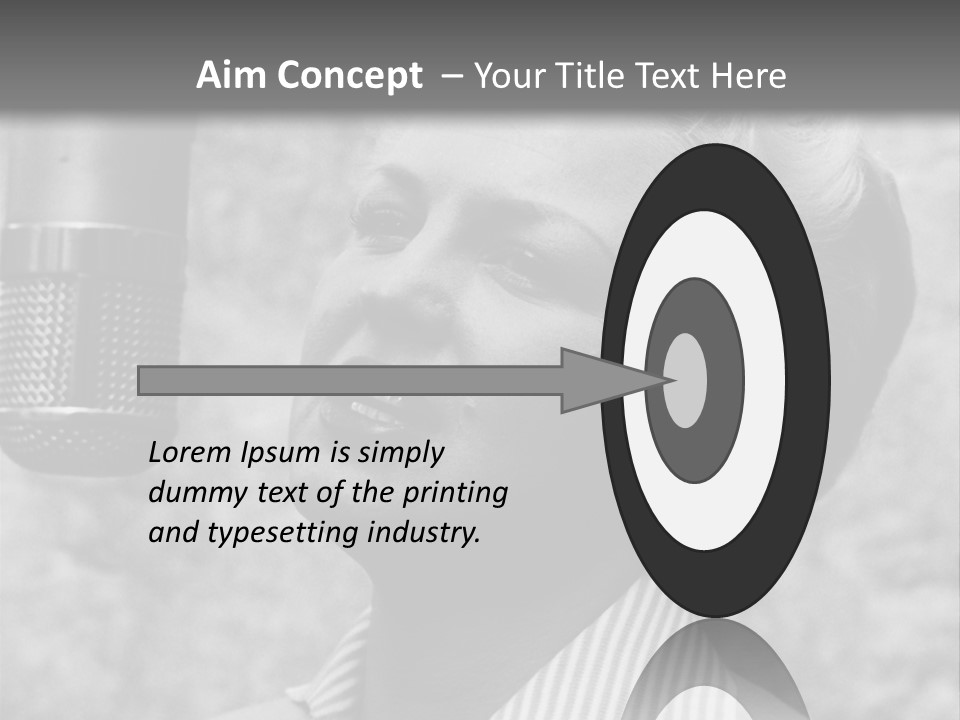 Girl Singing Black And White Photo PowerPoint Template