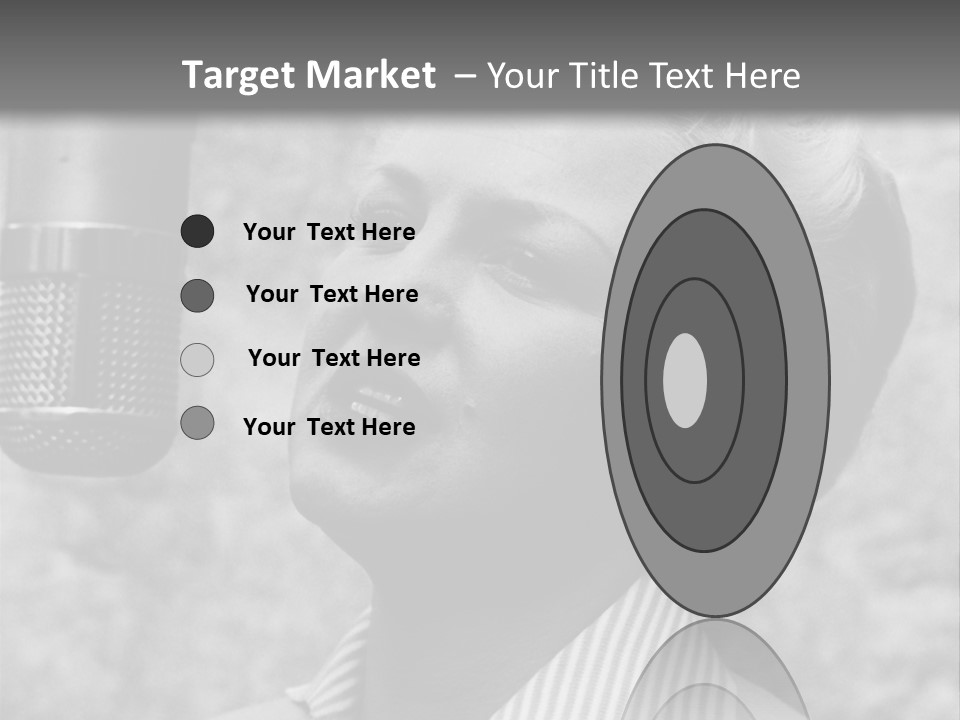Girl Singing Black And White Photo PowerPoint Template