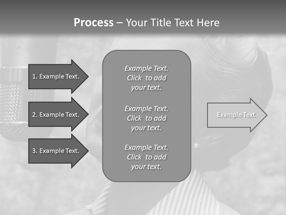 Girl Singing Black And White Photo PowerPoint Template