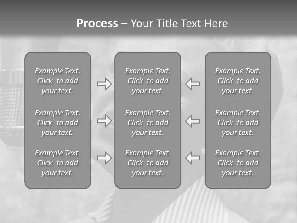 Girl Singing Black And White Photo PowerPoint Template