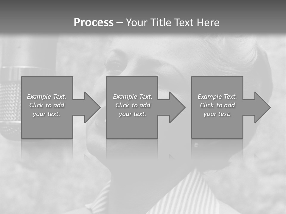 Girl Singing Black And White Photo PowerPoint Template