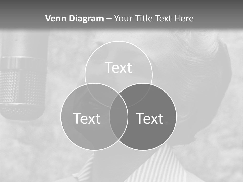 Girl Singing Black And White Photo PowerPoint Template