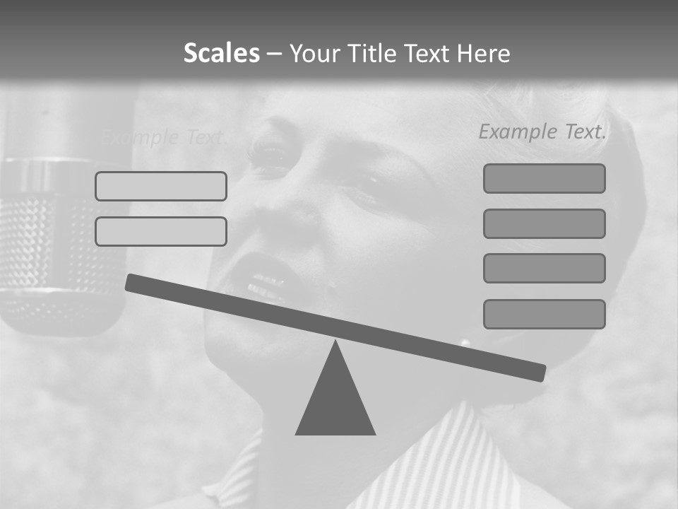 Girl Singing Black And White Photo PowerPoint Template