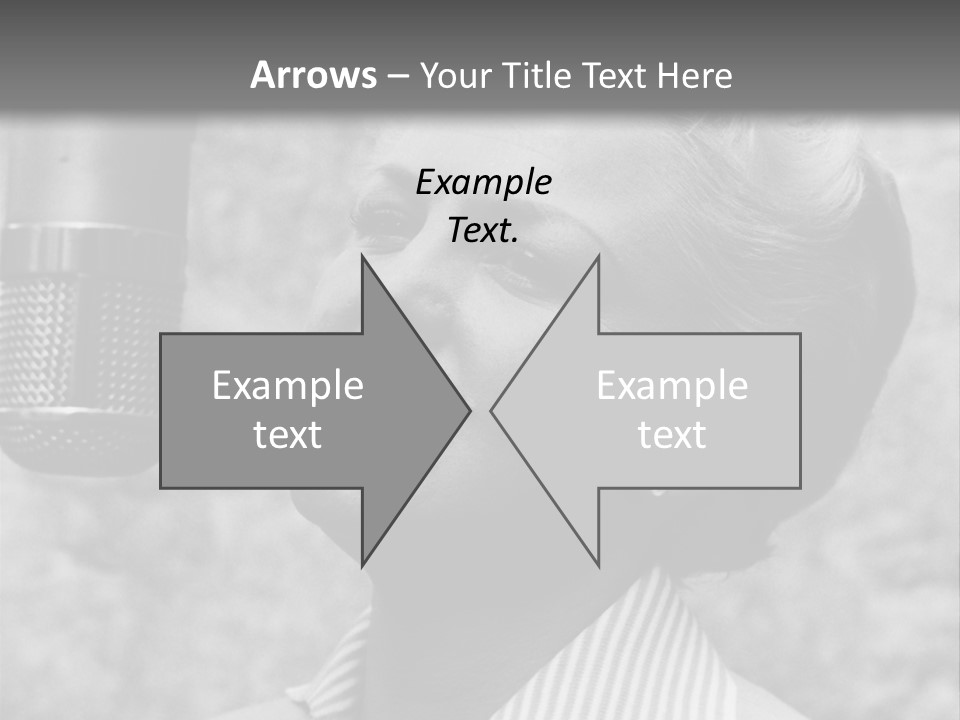 Girl Singing Black And White Photo PowerPoint Template