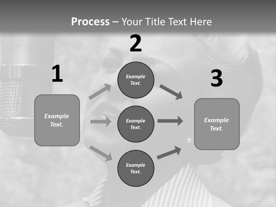 Girl Singing Black And White Photo PowerPoint Template