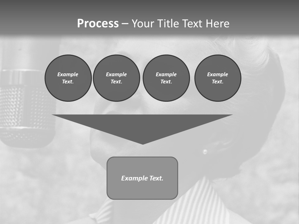 Girl Singing Black And White Photo PowerPoint Template