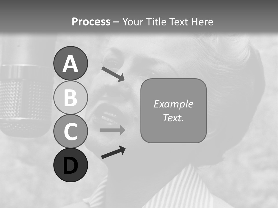 Girl Singing Black And White Photo PowerPoint Template