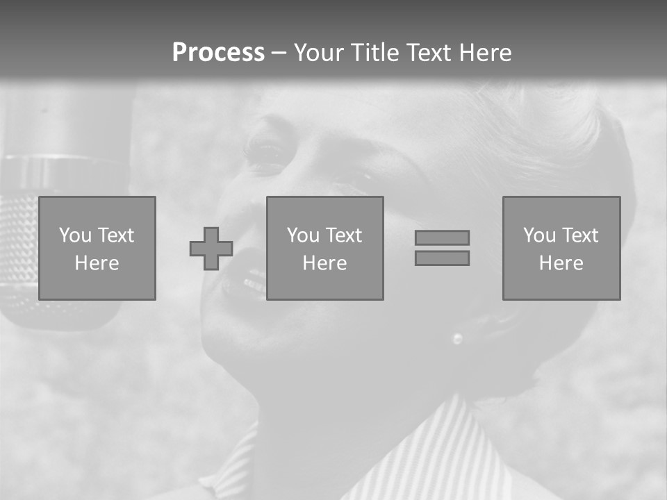 Girl Singing Black And White Photo PowerPoint Template