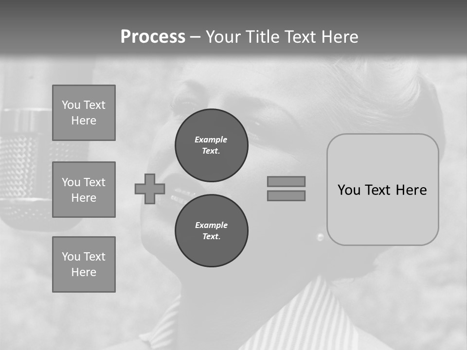 Girl Singing Black And White Photo PowerPoint Template