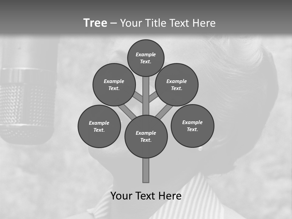 Girl Singing Black And White Photo PowerPoint Template