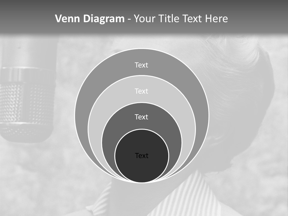 Girl Singing Black And White Photo PowerPoint Template