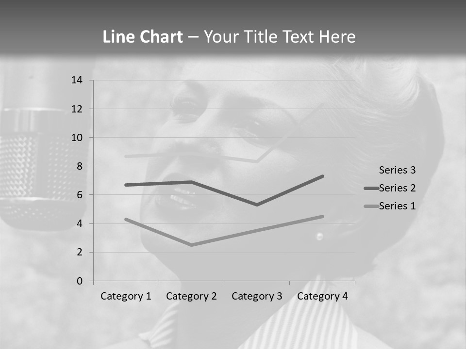 Girl Singing Black And White Photo PowerPoint Template