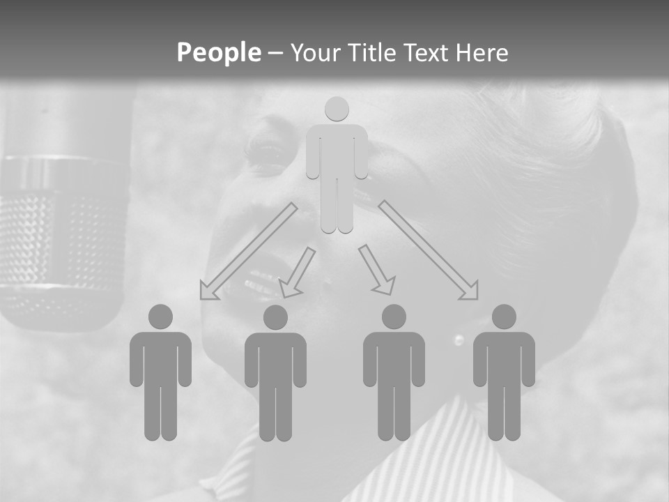 Girl Singing Black And White Photo PowerPoint Template