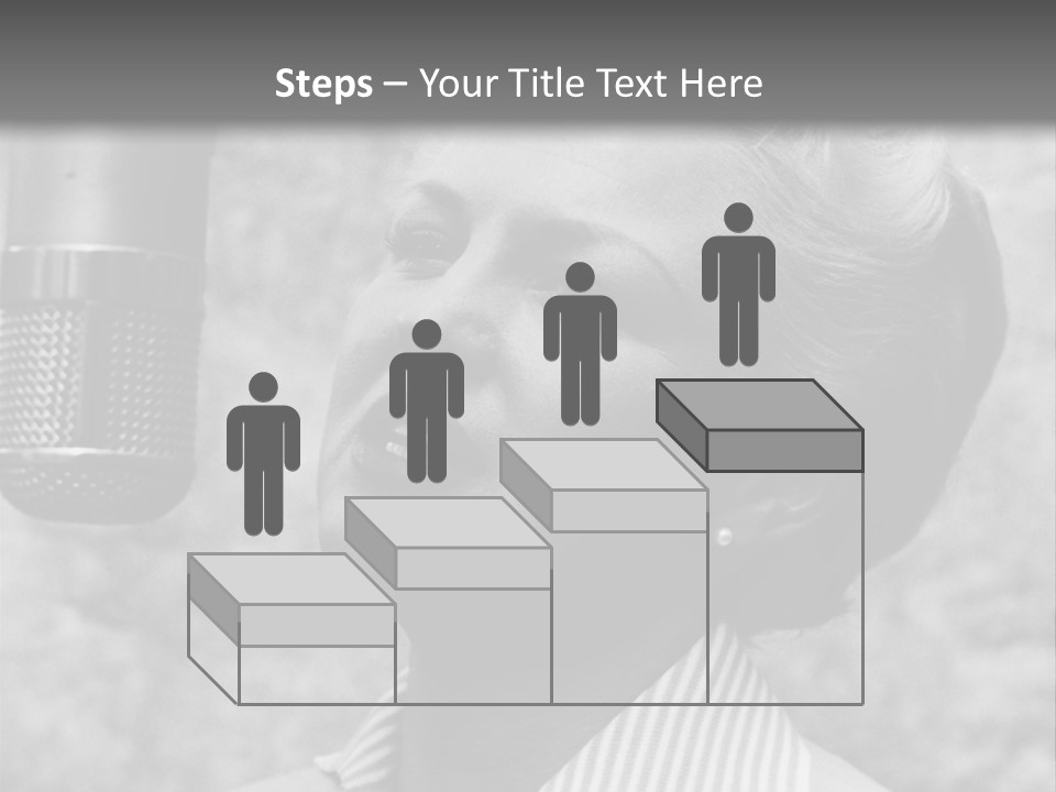 Girl Singing Black And White Photo PowerPoint Template