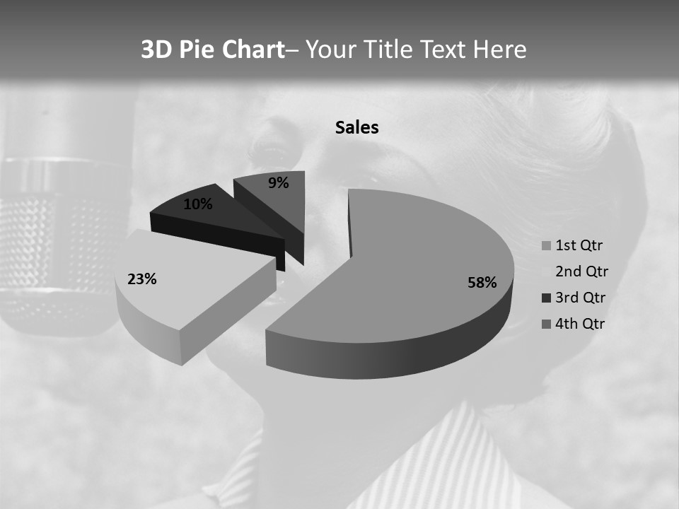 Girl Singing Black And White Photo PowerPoint Template