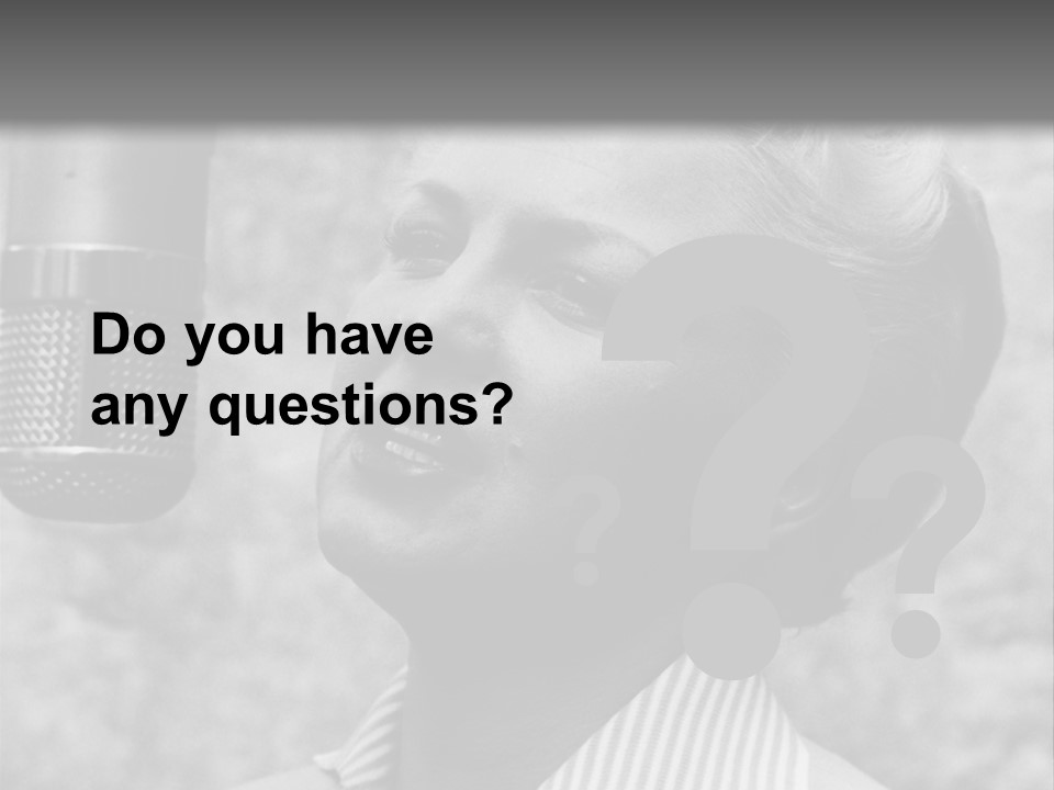 Girl Singing Black And White Photo PowerPoint Template