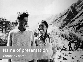 Men Smiling Vintage Photo PowerPoint Template