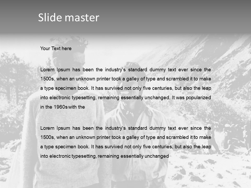 Men Smiling Vintage Photo PowerPoint Template