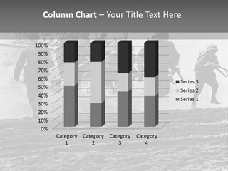 Army Landed On The Shores Of The Black And White Image PowerPoint Template