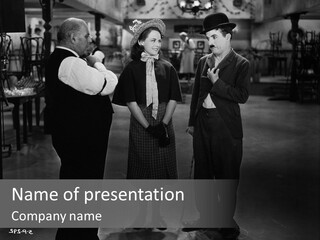 Charlie Chaplin And His Company PowerPoint Template