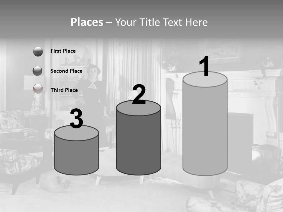 Typical Interior Of 70-80 Years America PowerPoint Template