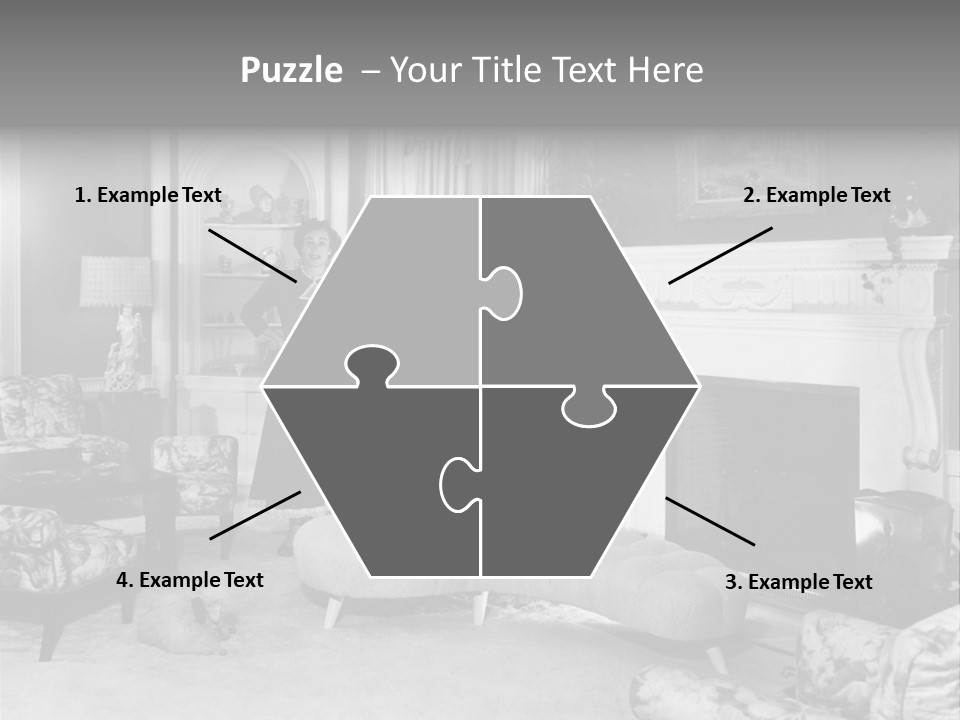 Typical Interior Of 70-80 Years America PowerPoint Template