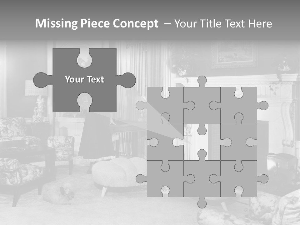 Typical Interior Of 70-80 Years America PowerPoint Template