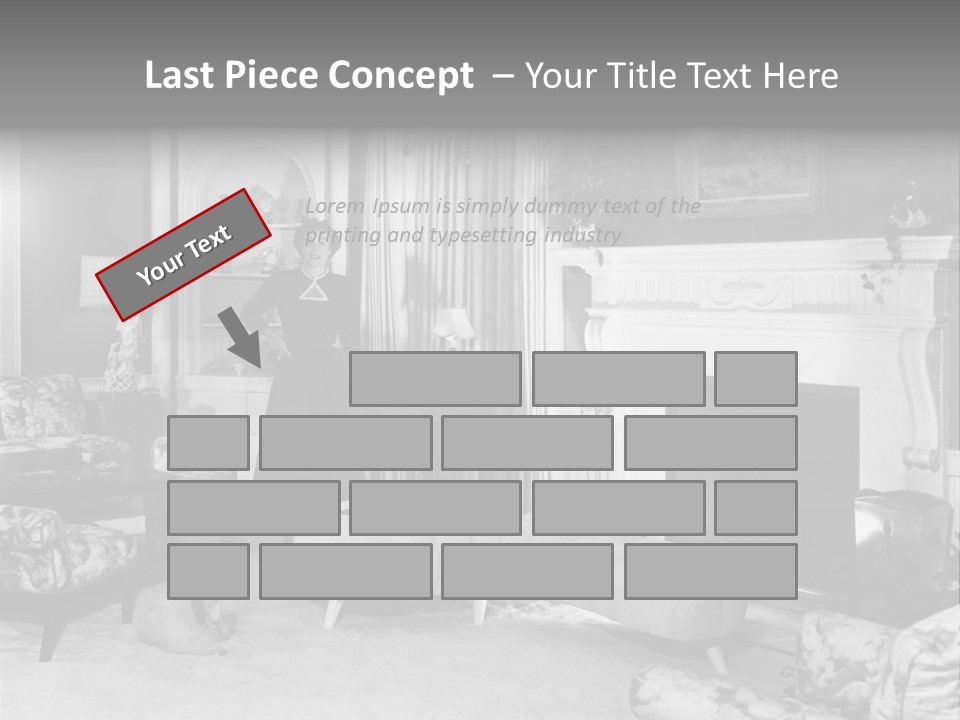 Typical Interior Of 70-80 Years America PowerPoint Template