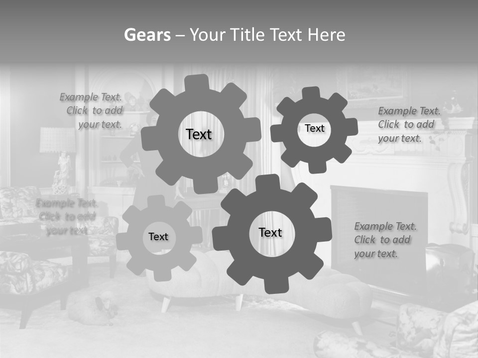 Typical Interior Of 70-80 Years America PowerPoint Template