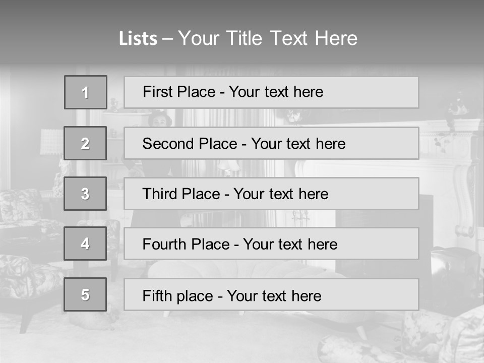 Typical Interior Of 70-80 Years America PowerPoint Template